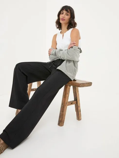 Women Fatface Pants and Leggings Black Ely Wide Leg Trousers Women Fatface Pants and Leggings Black Ely Wide Leg Trousers