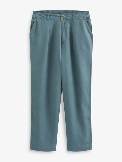 Women Fatface Pants and Leggings Blue Portloe Cropped Trousers