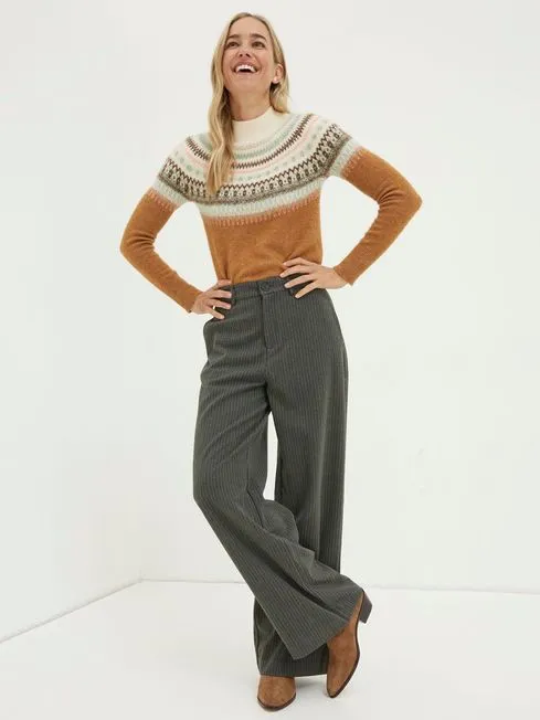 Women Fatface Pants and Leggings Grey Presley Mini Check Trousers Women Fatface Pants and Leggings Grey Presley Mini Check Trousers