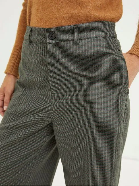 Women Fatface Pants and Leggings Grey Presley Mini Check Trousers Women Fatface Pants and Leggings Grey Presley Mini Check Trousers