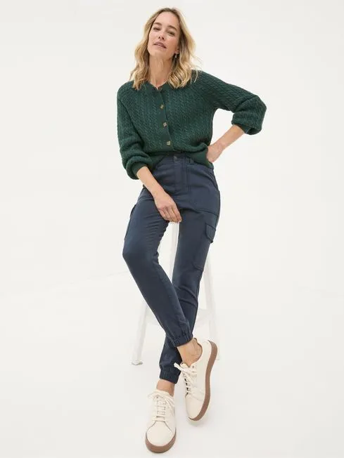Women Fatface Pants and Leggings Hythe Blue Cargo Trousers