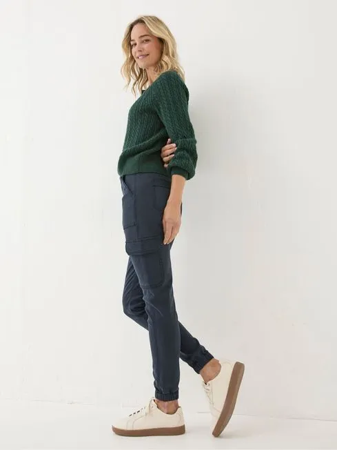 Women Fatface Pants and Leggings Hythe Blue Cargo Trousers