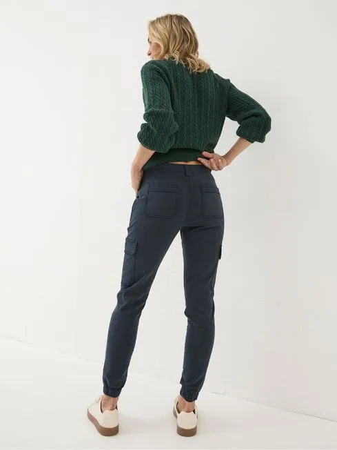 Women Fatface Pants and Leggings Hythe Blue Cargo Trousers