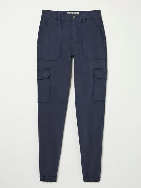 Women Fatface Pants and Leggings Hythe Blue Cargo Trousers