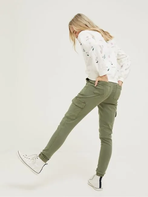 Women Fatface Pants and Leggings Hythe Green Cargo Trousers