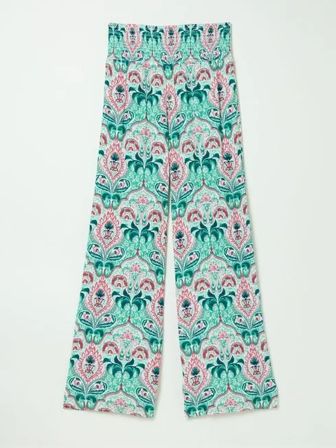 Women Fatface Pants and Leggings Leila Green Mirror Paisley Palazzo Trousers