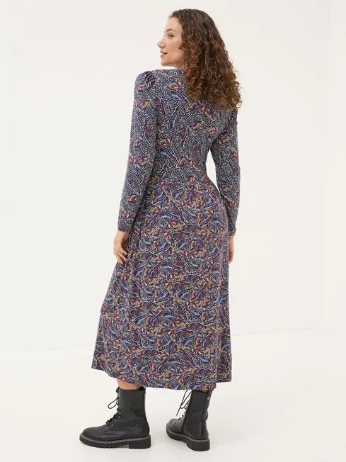 Women Fatface Printed Dresses Fia Dark Navy Batik Dress Women Fatface Printed Dresses Fia Dark Navy Batik Dress