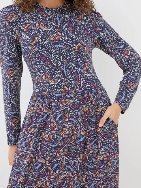 Women Fatface Printed Dresses Fia Dark Navy Batik Dress Women Fatface Printed Dresses Fia Dark Navy Batik Dress