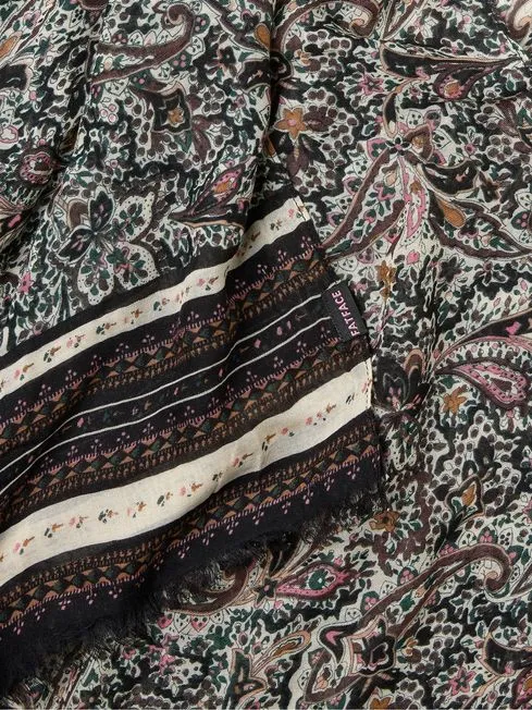 Women Fatface Scarves Wild Black Ditsy Lightweight Printed Scarf Women Fatface Scarves Wild Black Ditsy Lightweight Printed Scarf