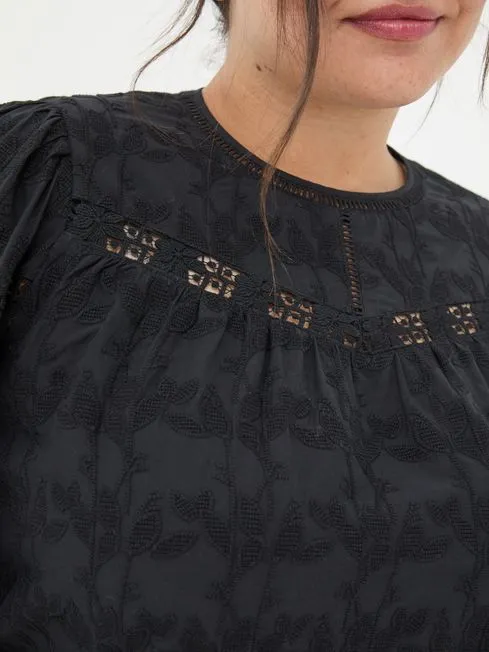 Women Fatface Shirts and Blouses Black Ana 100 Cotton Detail Blouse Women Fatface Shirts and Blouses Black Ana 100 Cotton Detail Blouse