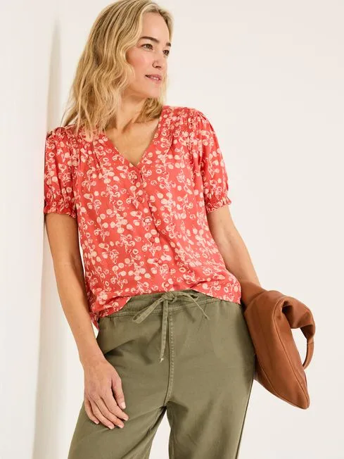 Women Fatface Shirts and Blouses Burnt Orange Jade Blouse