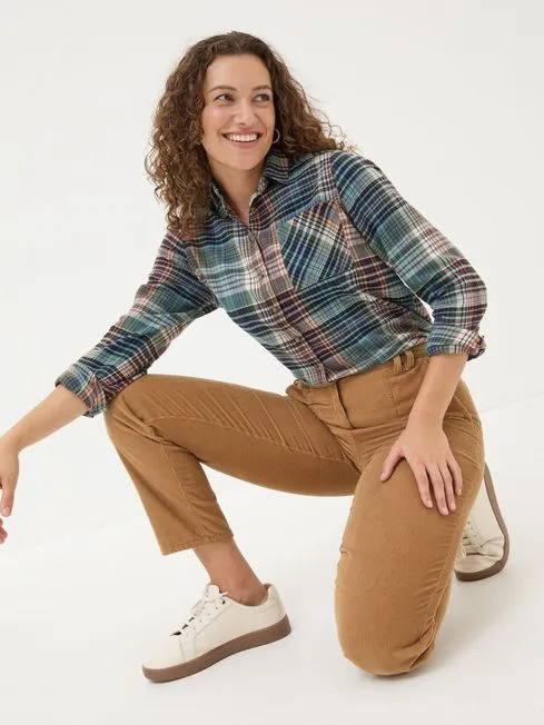 Women Fatface Shirts and Blouses Olivia Multi 100 Cotton Check Shirt