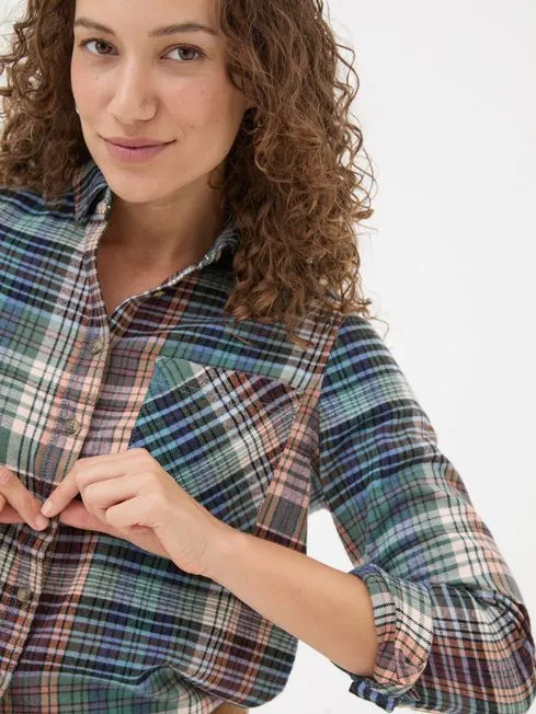 Women Fatface Shirts and Blouses Olivia Multi 100 Cotton Check Shirt