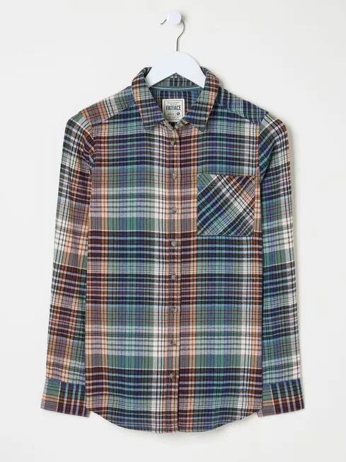 Women Fatface Shirts and Blouses Olivia Multi 100 Cotton Check Shirt