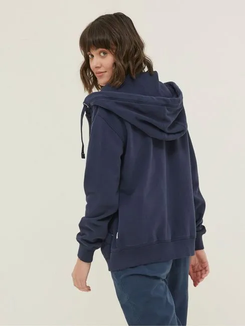 Women Fatface Sweatshirts and Hoodies Amy Dark Blue Zip Through Hoodie