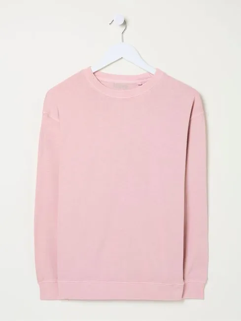 Women Fatface Sweatshirts and Hoodies Georgia Pink Crew Sweatshirt