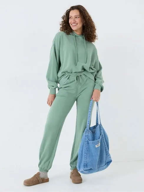 Women Fatface Sweatshirts and Hoodies Green 100 Cotton Lexi Hoodie