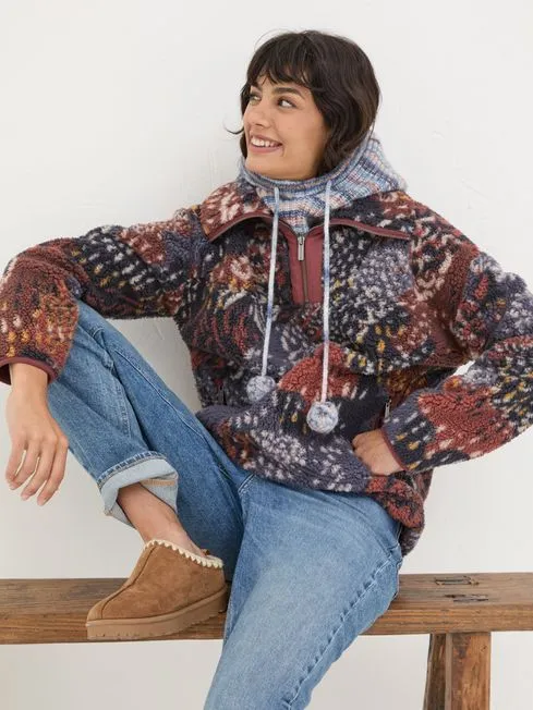 Women Fatface Sweatshirts and Hoodies Parker Multi Abstract Animal Fleece Women Fatface Sweatshirts and Hoodies Parker Multi Abstract Animal Fleece