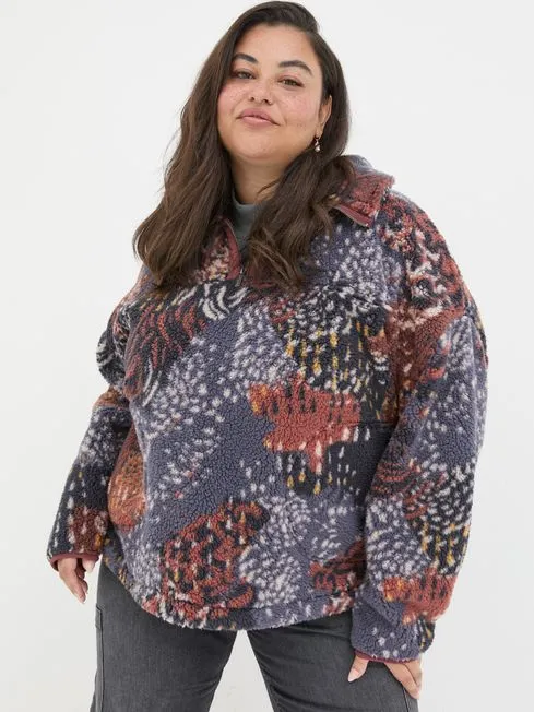 Women Fatface Sweatshirts and Hoodies Parker Multi Abstract Animal Fleece Women Fatface Sweatshirts and Hoodies Parker Multi Abstract Animal Fleece