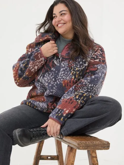 Women Fatface Sweatshirts and Hoodies Parker Multi Abstract Animal Fleece Women Fatface Sweatshirts and Hoodies Parker Multi Abstract Animal Fleece
