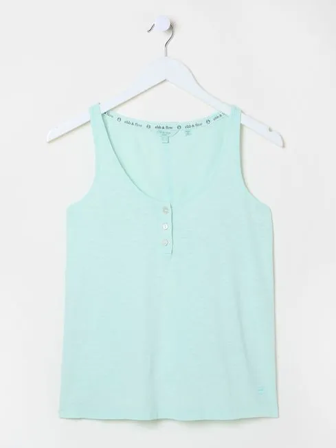 Women Fatface Tops and TShirts Aqua Blue Gigi Scoop Vest