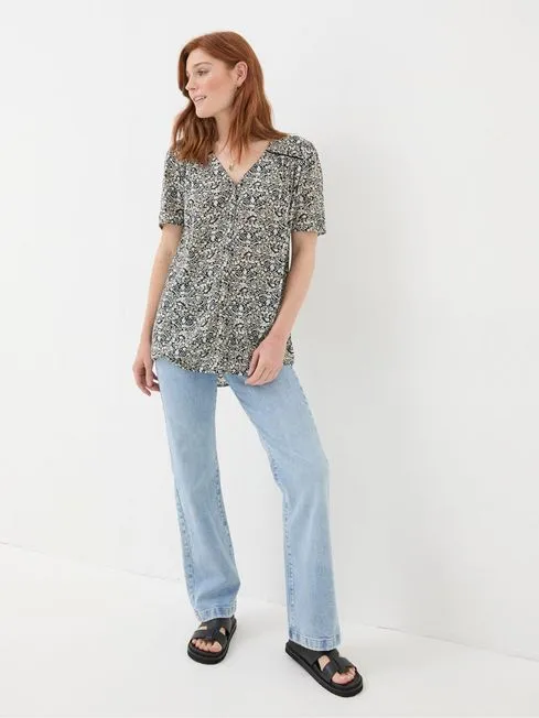 Women Fatface Tops and TShirts Cassidy Black Inlay Floral Tunic Women Fatface Tops and TShirts Cassidy Black Inlay Floral Tunic