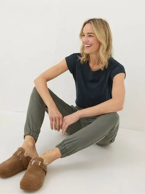 Women Fatface Tops and TShirts Ivy Organic Cotton Navy TShirt