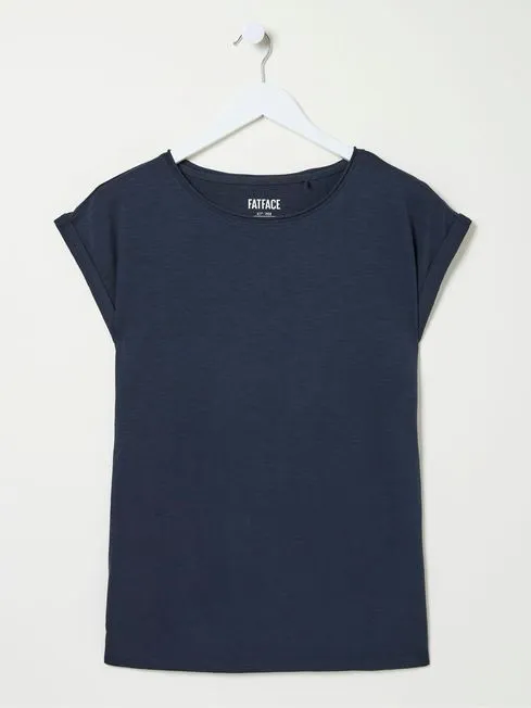 Women Fatface Tops and TShirts Ivy Organic Cotton Navy TShirt