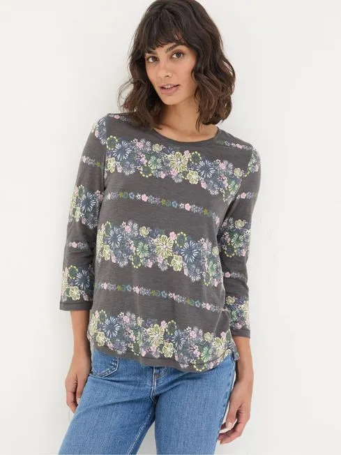 Women Fatface Tops and TShirts Natalie Black Floral Top Women Fatface Tops and TShirts Natalie Black Floral Top