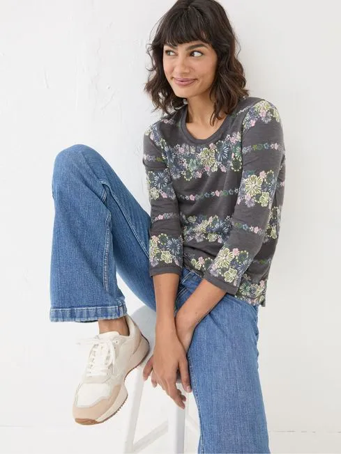 Women Fatface Tops and TShirts Natalie Black Floral Top Women Fatface Tops and TShirts Natalie Black Floral Top