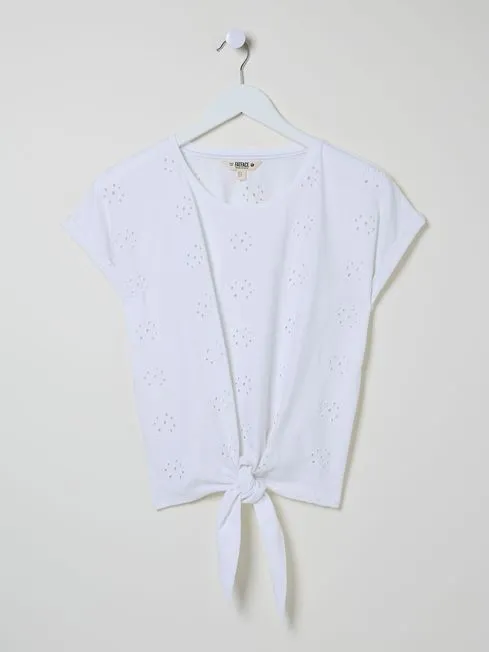 Women Fatface Tops and TShirts Roisin Natural Tie Front Top