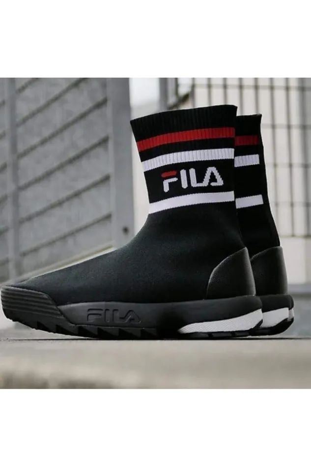 Women Fila Disruptor Logo Sockboot Wmn Black Brentiny Paris Ankle Boots 8211 Boots