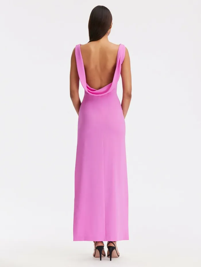 Women For The Bride Oscar De La Renta Cowl Neck Georgette Gown Orchid Women For The Bride Oscar De La Renta Cowl Neck Georgette Gown Orchid