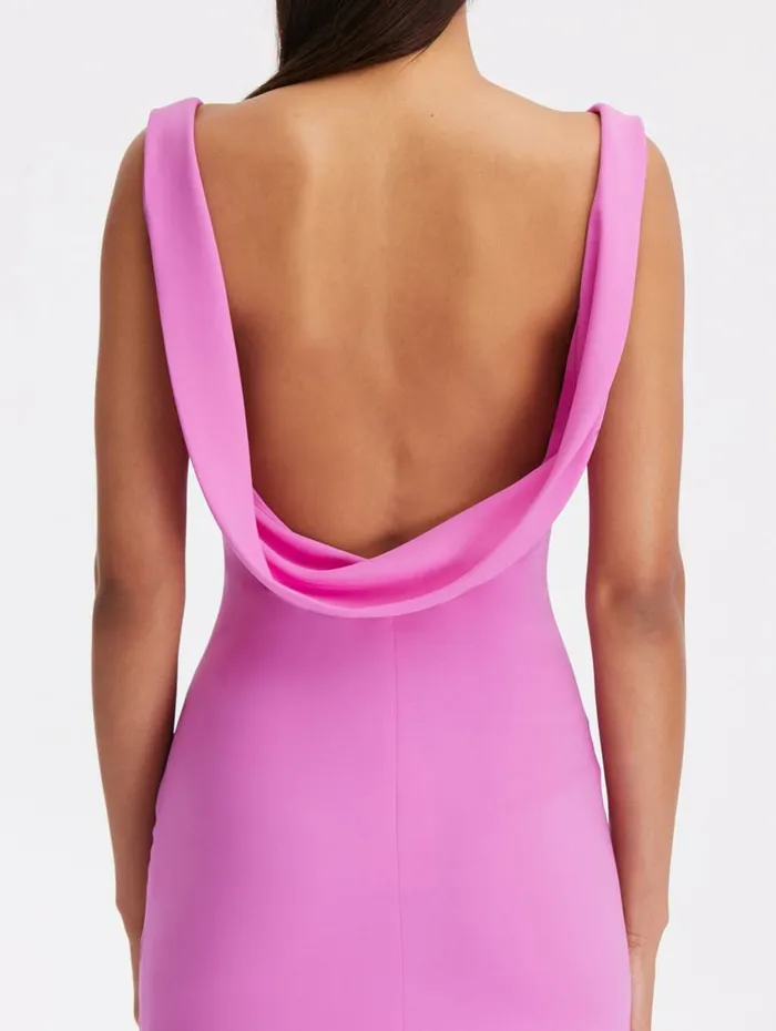 Women For The Bride Oscar De La Renta Cowl Neck Georgette Gown Orchid Women For The Bride Oscar De La Renta Cowl Neck Georgette Gown Orchid