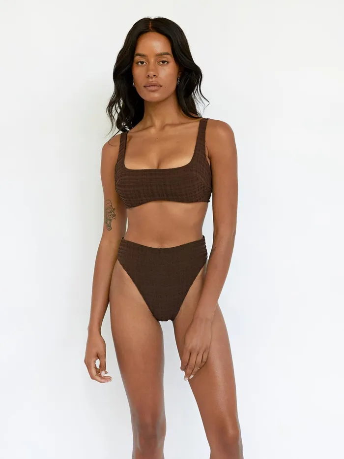 Women Form And Fold 8211 The 90s Rise Bottom In Espresso The UNDONE Swimwear