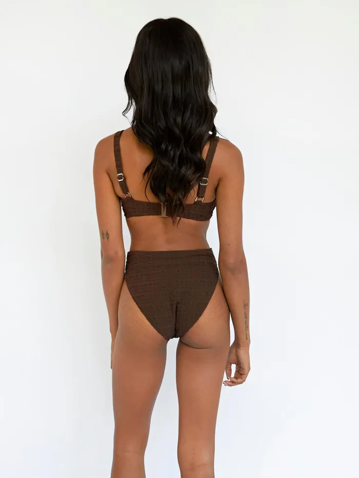 Women Form And Fold 8211 The 90s Rise Bottom In Espresso The UNDONE Swimwear