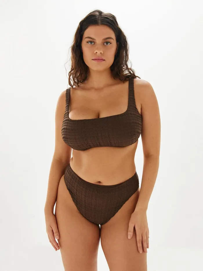 Women Form And Fold 8211 The 90s Rise Bottom In Espresso The UNDONE Swimwear