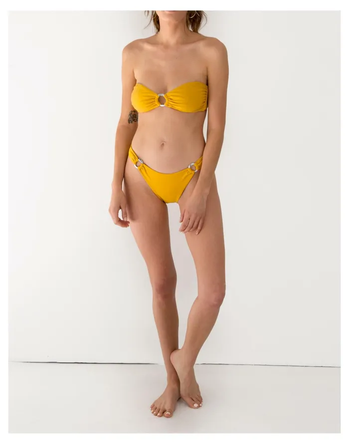 Women GALAMAAR Ring Brief Bikini Bottom Pale Chamois Madewell Swim