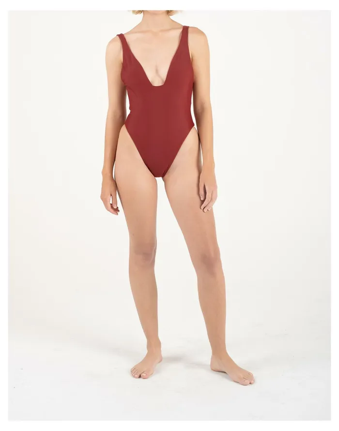 Women GALAMAAR Roe Maillot Dark Red Madewell Swim