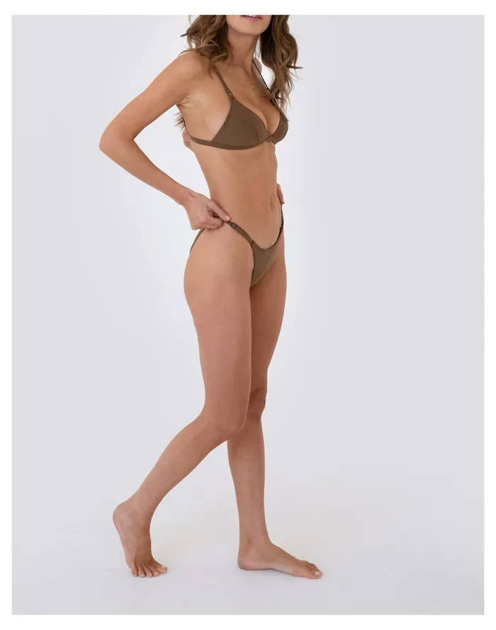 Women GALAMAAR Slim Brief Bikini Bottom Brown Madewell Swim Women GALAMAAR Slim Brief Bikini Bottom Brown Madewell Swim