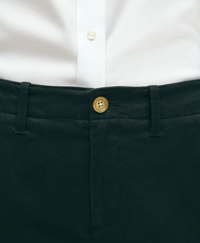 Women Garment Washed Stretch Cotton Chinos Black Brooks Brothers Pants and Skirts