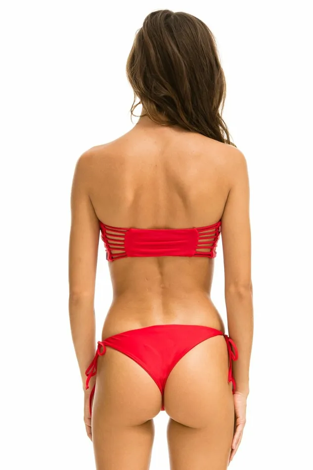 Women GATHERED BANDEAU BIKINI TOP 8211 RED Aviator Nation Women GATHERED BANDEAU BIKINI TOP 8211 RED Aviator Nation