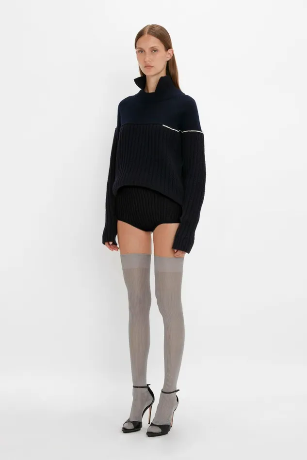 Women Gifts Victoria Beckham Over The Knee Socks In Grey