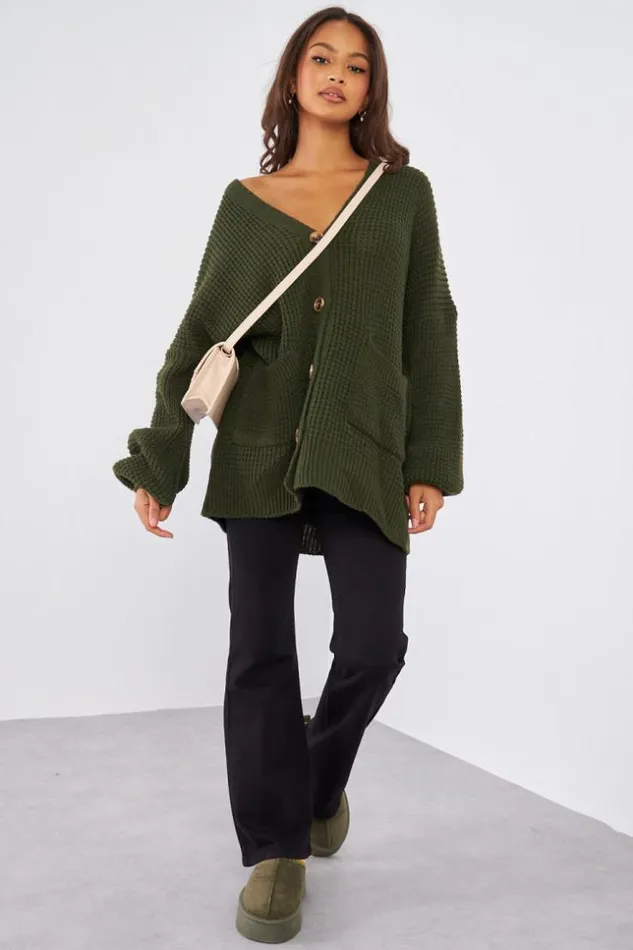 Women Gilet En Maille Kaki Khaki Brentiny Paris Cardigans
