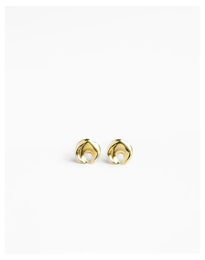 Women Goldeluxe Jewelry Phase Stud Earrings Brass Madewell Earrings