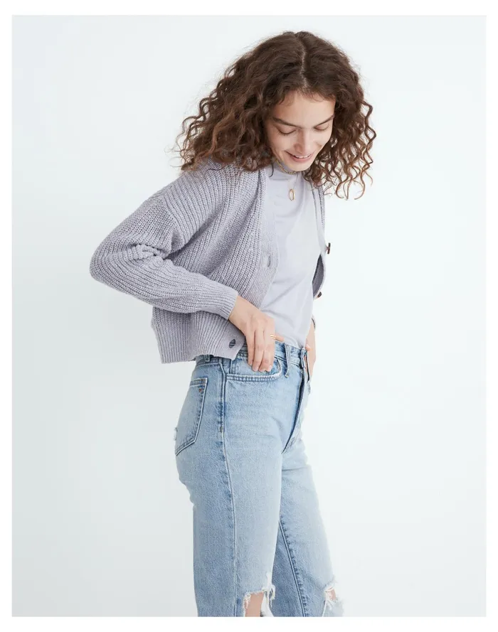 Women Greywood Crop Cardigan Sweater Faded Lavender Madewell Sweaters Women Greywood Crop Cardigan Sweater Faded Lavender Madewell Sweaters