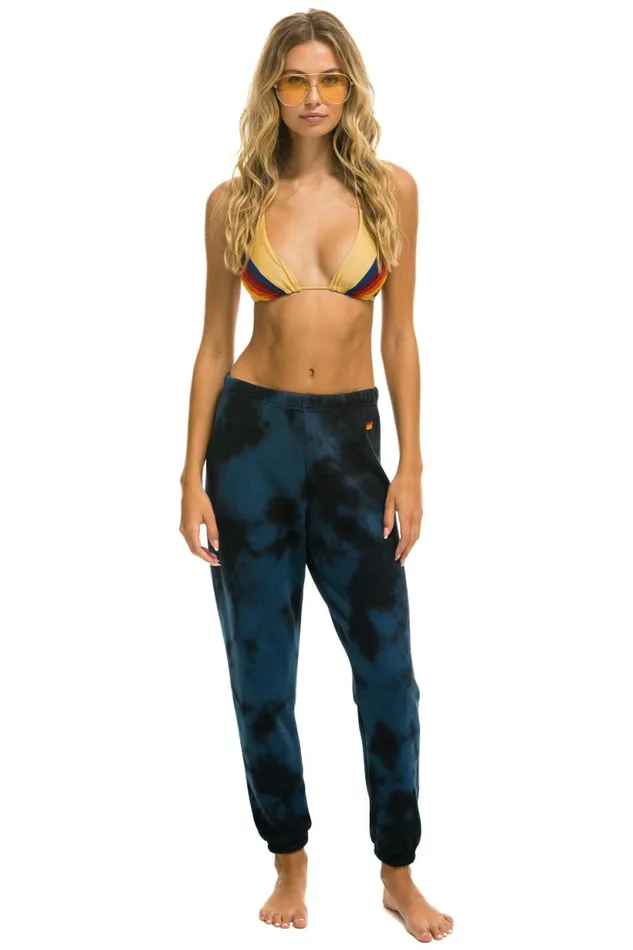 Women HAND DYED SWEATPANTS 8211 TIE DYE BLUE BLACK Aviator Nation Sweatpants Women HAND DYED SWEATPANTS 8211 TIE DYE BLUE BLACK Aviator Nation Sweatpants