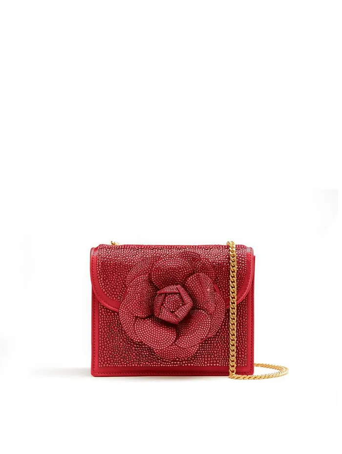 Women Handbags Oscar De La Renta Pav Crystal Mini TRO Bag Ruby
