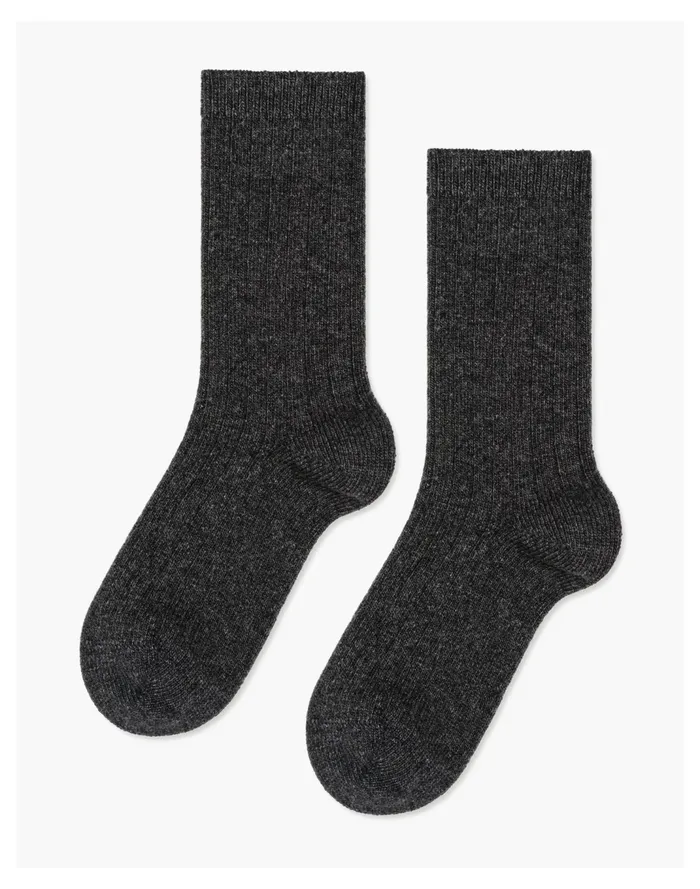 Women Hansel From Basel Two Pack Italia Cashmere Blend Cozy Ribbed Socks Dark Grey Madewell Socks Women Hansel From Basel Two Pack Italia Cashmere Blend Cozy Ribbed Socks Dark Grey Madewell Socks