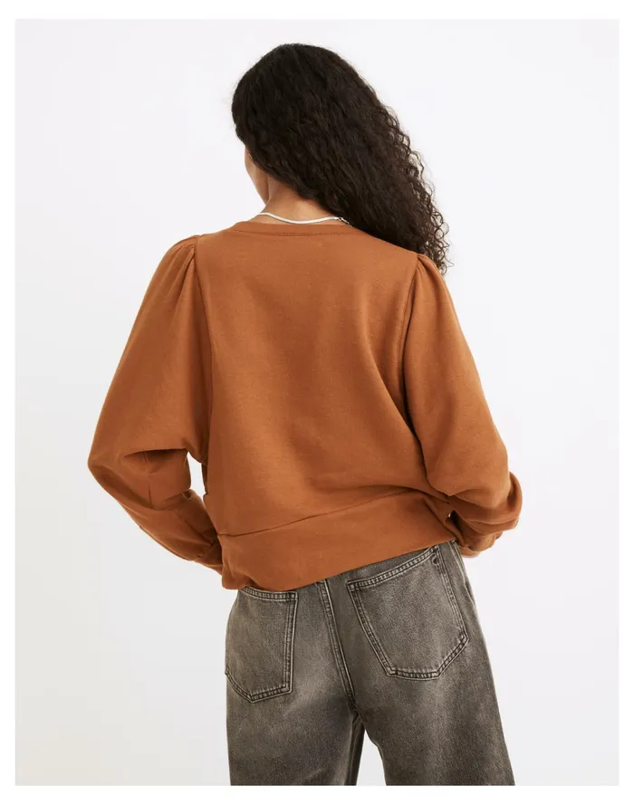 Women Henley Puff Sleeve Sweatshirt Warm Coffee Madewell Sweatshirts and Sweatpants Women Henley Puff Sleeve Sweatshirt Warm Coffee Madewell Sweatshirts and Sweatpants